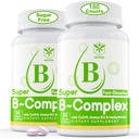 Bezcukrový vitamín B komplex s metylom B12, metylfolátom, B6, B1, B2, B3, rýchle rozpustenie vysoko biologicky dostupný metylovaný B komplex doplnok pre energetické hladiny, neurónový systém, Vegan 180 tabliet