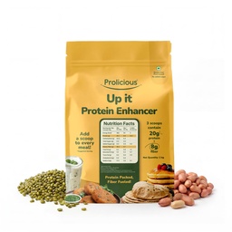 Prolicious Up It Protein Enhancer|450 Protein & 180g Fibre Per Pack| Vegan | Gluten Free | No Isolates |1 kg