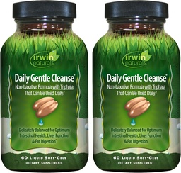 Irwin Naturals Daily Gentle Cleanse - 60 Liquid Soft-Gels, Balenie 2 - Non-Laxative Formula s Triphala
