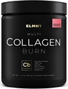 ELMNT Super kolagen Burn for Women w. Probiotiká, kyselina hyalurónová, Apple C Ocogar, KSM66, Biotin+ Premium Colageno Multicollagen Protein Powder for Weight Loss, Fat Burner, Hair, Skin+ (R-Lemonade)