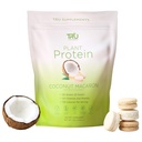 TRU Doplnky Plant Based Protein Powder, BCAA, EAA, 20g Vegan Brown Rice & Pea Protein, 100 kalórií, 27 vitamínov, žiadne umelé príchute 25 Servings (Coconut Macaron)