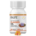 INLIFE Flaxseed Oil Capsules 500mg Supplement, Omega 3 6 9, 60 Count