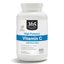 365 podľa trhu s celými potravinami, s vysokým obsahom vitamínu C s ružovými bokami, Vegan, 250 tabliet