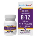 Superior Zdroj Nie Shot Vitamín B-12 Kyanokobalamín 1000 mcg, B-6, Kyselina listová 400 mcg - Podpora Mozog a zdravie srdca - Aids Hladiny prírodnej energie - 60 Sublingválne tablety na rozpúšťanie