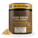 PaleoPro Bone Broth Kolagén Protein prášok - Turmeric Root Grass-Fed kolagén prášok pre kožu a kosti - bez lepidla, bez cukru, sóje, zrná, čisté karby - Paleo Keto Friendly 20 Servings Aztec Vanilla