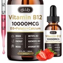 Vitamín B12 Tekuté kvapky Sublingválne 10000 μg, Triple B-12 Complex Supplement, Metyl & Metylkobalamín zmes pre ženy a mužov, Mood & Energy Booster, Metylated B 12 pre metabolizmus a podporu zdravia