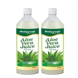 Baidyanath Pure Aloe Vera (with Pulp) (2L, 1L X 2) | No Added Sugar or Flavor | Source of Natural Nutrients, Boosts Immunity and Digestion