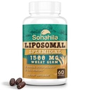 Spermidin Supplement 15 MG - 99% Čistota, vysoká absorpcia, 1500 MG fermentované pšeničné klíčky extrakt so zinkom a tiamínom, spermidin pre mužov a ženy - bunková obnova, starnutie obrany, energia, 60 softgelov
