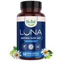 Hostia Naturals Luna Sleep Supplement, Melatonine Free, Non-Habit formovanie bylinný spánok Supplement, Adult Bedtime Support, Help Sleeping w/Chamomile, Valerian, L-Theanine, 60 Vegan Capsules
