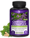 Silná záhrada Candida Complex - Oregano a kyselina kaprylová Blend, Gut Flora Balance Complex, Intestinálne zdravie a imunitná podpora s bylinkami a probiotikami, Gut zdravotné doplnky pre ženy a mužov 60 Počet