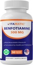 Vitamatic Benfotiamín 300 mg 90 Vegetariánske kapsuly - nazývané aj rozpustný vitamín B1 s obsahom tuku (90 jednotiek) (1 fľaška)