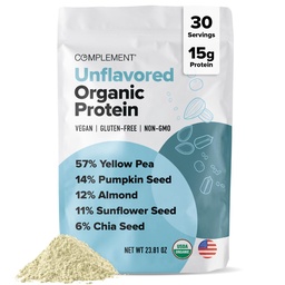 Doplnok Organické Neochutené Vegan Protein Powder (30 Servings) Nízky Carb, Nízky kalórií, Bez cukru, Sója, Non-GMO, Gluten Free, Non Dairy-Yellow Pea, Pumpkin Seed- 15g Plant Based Protein Powder