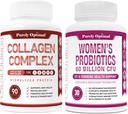 Purely Optimal Premium Multi Collagen Peptidy Kapsule (typy I, II, III, V, X) + Premium Probiotiká pre ženy - 60 miliárd CFU, Dr. Formulované Prebiotiká a probiotiká pre ženy