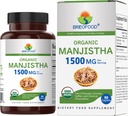 Brieofood Organic Manjistha 1500mg, 45 Servings, Vegetarián, Gluten Free, 90 Vegetariánske tablety
