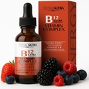 Extra sila Tekuté B12 vitamín kvapky- Vitamíny B12, B6, B3- Vegán a Non GMO- Instant Energy, Zameranie a metabolická podpora so zeleným čajom, Karnitín & Ginkgo Biloba- Alternative to B Complex Capsule