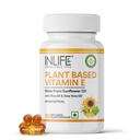 INLIFE Plant Based Vitamin E, Sunflower Olive Aloe Oil, 30 Veg Capsules
