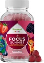 Phytoral Vegan Kids Focus Gummies - Silná Chewable Podpora mozgu pre deti - Zvyšuje koncentráciu a pamäť - Pokojné doplnky a zameriavacie Gummy pre deti - Non-GMO & Gluten-free - 60 Počet