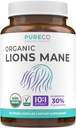 Organické Lions Mane Supplement Kapsule - USDA Organické Huba Supplement Kapsule s 1000mg Lion's Mane 10:1 Extract per Serving with 30% Polysacharidy - Vegan & Non-GMO (1 mesiac dodávky)