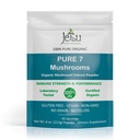 Jetsu Pure 7 Organic Mushrom Extract Powder, Chaga, Cordyceps, Lion's Mane, Maitake, Reishi, Shiitake & Turkey Tail Huby Supplement, for Immune Support, Focus, Energy