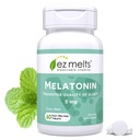 EZ Melatonín - doplnok na podporu spánku - žiadne umelé príchute - bez GMO a bez cukru - chladná mincovňa - 60 rozriešiteľných tabliet (60 porcií)