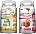 GreeNatr Mušroom Supplement, 10-in-1 Blend with Lions Mane, Cordyceps, Shiitake, Chaga, Turkey Tail, v kombinácii s našou energiou a mozgu zameranie Natural Booster of Ginseng Root a Ginkgo Biloba