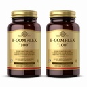 Solgar B-Complex 100" - 100 rastlinných kapsúl, balenie po 2 - Energetický metabolizmus, podpora nervového systému - Non-GMO, Vegan, Gluten Free - 200 Celkové služby