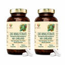 Zinc Bisglycinate (Pack of 2) – High Absorption Zinc for Immune Support, Skin Health, and Cellular Function – 180 Capsules