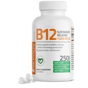 Bronson Vitamín B12 1000 mcg Premium Premium Non GMO Tablety Podpora Nervový systém, Zdravý mozog Funkcia a výroba energie, 250 Počet