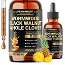 11in1 2100mg Black Walnut Wormwood klinčeky Tinture, Oregano & 7 More - Červové tekuté kvapky - Pineapple Flavor - 2 FL OZ - 60 dní