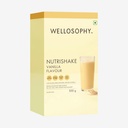 Wellosophy Nutrishake Natural Vanilla Flavour Protein Powder | High Protein and Fibre Nutrition Shake | Whey Soy and Pea Protein | Gluten Free Vegetarian (500g)
