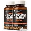 Carbamide Forte L-Carnitine L-Tartrate 1000mg Capsules for Men & Women | Pre Workout Supplement - 120 Veg Capsules (Pack of 2)