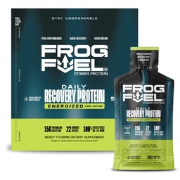 Frog Fuel Power Energized Protein Shot, 15g Protein Nano-Hydrolyzed Grass Fed Collagen, 120mg Kofeín, Bez tuku a cukru, 22Amino Acids, 0 Carbs, Berry, 1 oz Pakets, 24 Balenie