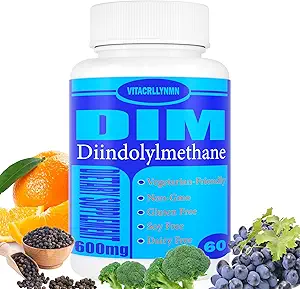 DIM doplnok 600mg Estrogen Blocker pre mužov a ženy - Hormone, Estrogen Balance, Menopauza, PCOS, Akné a starostlivosť o pleť 60 Kapsula
