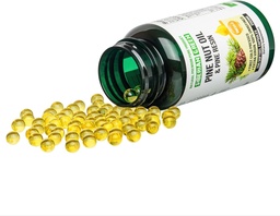 Sibírsky Green Pine Nut Oil w/Pine Resin Kapsule 200 Softgels Wild Harvested Sibír Altai Cold Pressed Nerafinovaný