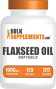 BulkSupplements.com Ľanový olej Softgels - Ľanový olej Supplement, Ľanový olej 1000mg Softgels - Bylinné doplnky, bez lepidla, 1 Softgel per Serving, 120 Počet (Pack of 1)