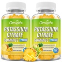 Dusičnan draselný Gummies, Draslík s vysokým obsahom draslíka Gummy 1200mg Podpora Noha Crumpy a zdravie svalov, pre dospelých a deti, Vegan, Ananásová chuť 120 Počet