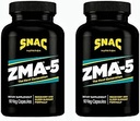 SNAC ZMA-5 doplnok pre spánok, podpora svalovej obnovy a rastu, imunitná podpora, a reštauračný spánok so zinkom, horčíkom a 5-HTP, po tréningu, pred posteľou ZMA doplnky 180 Počet (2 balenia)