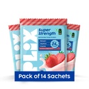 Plix Super Strength Fermented Yeast Protein Strawberry Sachets| Pack of 14