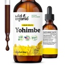Wild & Organic Yohimbe Doplnky pre mužov a ženy - 5 mg Yohimbine Liquid Extract Drops - Pausinystalia Yohimbe Bark Tincture - Vegan, bez alkoholu - 2 fl oz