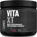 Jacked Factory Vita XT Performance Vitamin Powder - Daily Multivitamin Powder for Men with KSM-66 Ashwagandha, Prebiotic Fiber, Vitamin A, C, D, K, B6, B12, & More - Fruit Punch, 30Sv
