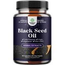 Vegan Black Seed Oil Kapsule - Cold Pressed Nigella Sativa Black Cumin Seed Oil Kapsule s Omega 3 6 9 Antioxidanty a tymochinón pre rast vlasov Imunitná podpora Joint Health and Digestion
