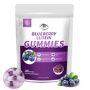 Čučoriedky Lutein očné vitamíny Gumies s 180 Počet - 3 mesiace Zásoba, Vegan Očné zdravie Supplement pre deti a dospelých, Lutein Gumies pre víziu Jasnosť a Blue Light Podpora