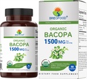 Brieofood Organic Bacopa 1500mg, 45servings, Vegetarián, Gluten Free, 90 Vegetariánske tablety...