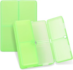 FYY Daily pilulky Organizátor, 7 kompartmenty Prenosné pilulky Prípad Travel pilulky Organizátor, [Folding Design] Pill Box pre Purse Pocket držať vitamíny, Cod pečene olej, Doplnky a lieky-Clear Green