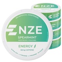 NZE kofeín Nootropic Pouches (Spearmint) - Energy Pouches with 50mg Caffeine, Alpha GPC, L-Tyrosine & L-Theanine with No Sugar or Umelical Sweeteners - 15 Pouches Per Can - 5 pack