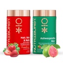 Nutriburst Super Relax & Glow Combo: Biotin for Healthy Hair, Skin & Nails + Ashwagandha Max 500mg for Stress Relief & Vitality | Beauty, Energy & Wellness | No Added Sugar (Pack of 2X60)