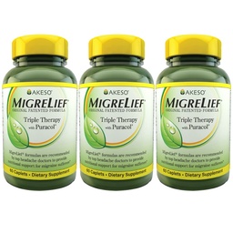 MigreLief Originálna Formula Trojitá terapia s Puracol, 60 Počet (Pack of 3)
