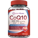Lekár recepty CoQ10 200mg per serving, vysoká absorpcia koenzým Q10 doplnok s olivovým olejom, srdce a cievne zdravie, výroba energie a antioxidant podpora, 2 mesiace dodávky, 120 Softgels