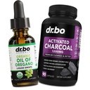Oregano Oil Organic Liquid Drops & Charcoal Kapsule - Oil of Oregano Drops Tinture Extract & Charcoal Pills for Žalúdočné plyny Cleanse Detox Immune Support, Digestive Binder - Organic