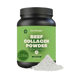 Zen Principle Grass-Fed Aglomerated Hydrolyzed Collagen Peptides 1,5 lb. Anti-Aging Proteín prášok pre zdravé vlasy, koža, kĺby. Paleo Friendly, GMO a Gluten Free, Pasture-Raiseed Bovine.